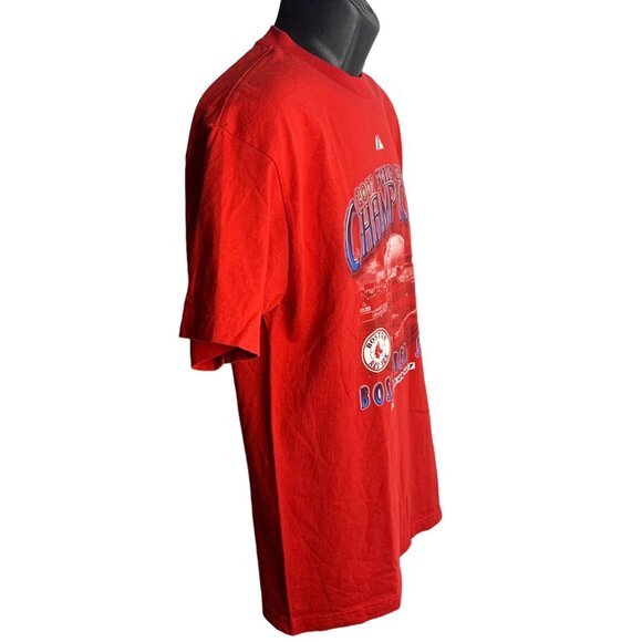 World Series 2007 Boston Red Sox T Shirt M Red Crewneck Baseball Short Sleeve - Picture 6 of 7